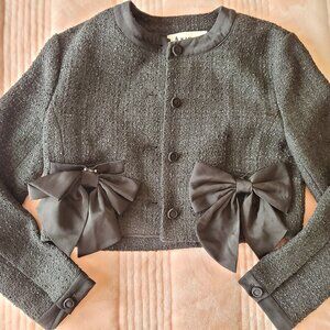 AVANDRESS RIBBON TWEED JACKET BLACK